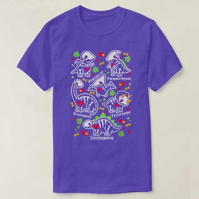Camiseta Skeletons de Dinossauros  (Frente do Design)