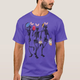 Camiseta Skeletons do Dia da Páscoa de Ovos Dançando coelhi