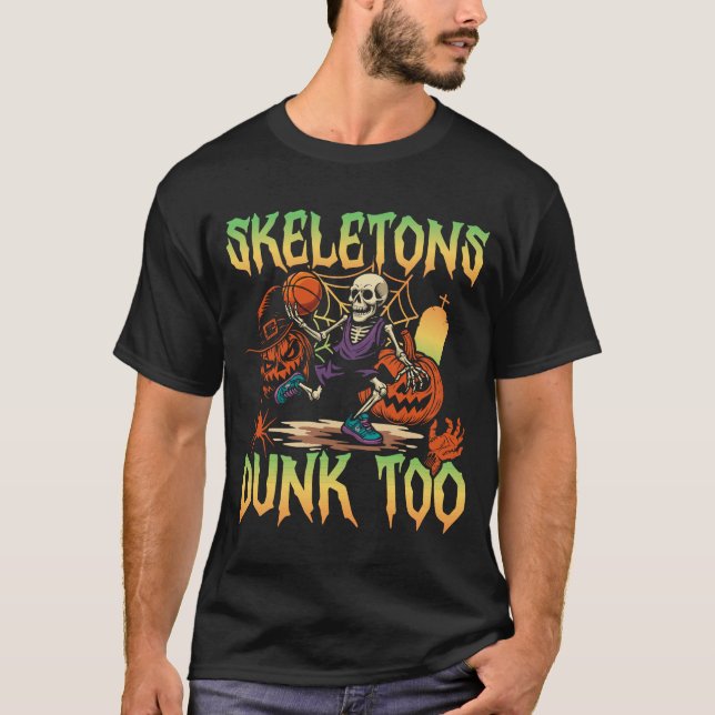 Camiseta Skeletons Dunk Too Sports Halloween (Frente)