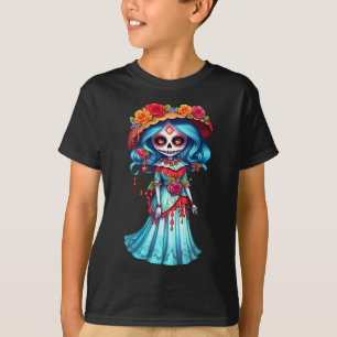 Camiseta Skeletons Mexicanos Dançantes Coloridos - Dia Boni