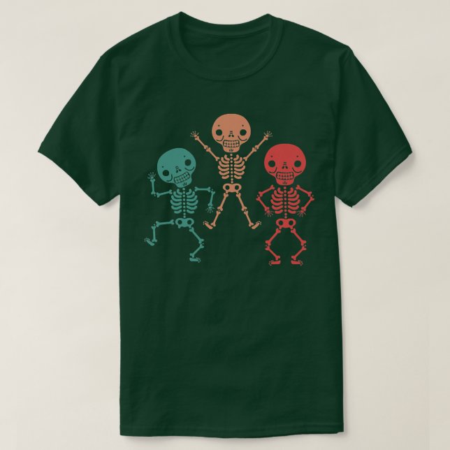Camiseta Skeletons Retro Dancer Funny  (Frente do Design)
