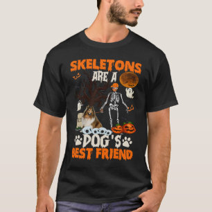 Camiseta Skeletons Shetland Sheepdog É Amigo Engraçado Hall