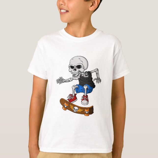 Camiseta Skelett Skateboard Kinder (Frente)