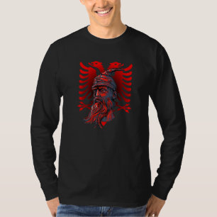 Camiseta Skenderbeg bandeira da Albânia e Kosovo para alban