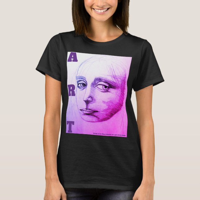 Camiseta Sketch of a girl, study of da Vinci -D.C.B. 1989 (Frente)