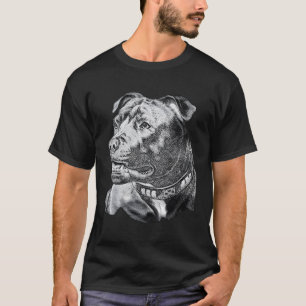 Camiseta Sketch Trabalho de arte americano Staffordshire Bu
