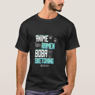 Camiseta Sketching Drawing - Anime Ramen Boba Sketching