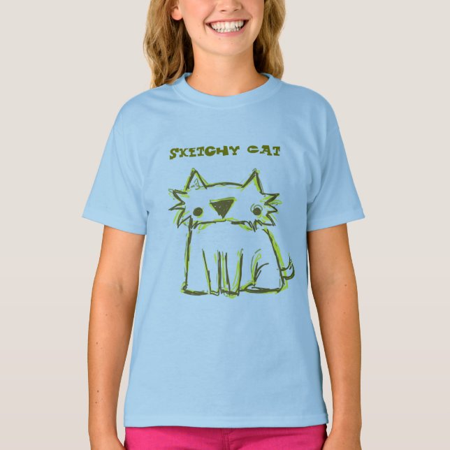 Camiseta Sketchy Cat (Frente)