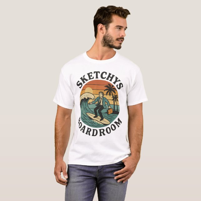 Camiseta Sketchys Boardroom - Retro surf tshirt  (Frente Completa)