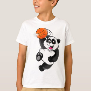 Camiseta Skett Panda Slam Dunk Diversão Crianças Adultos Es