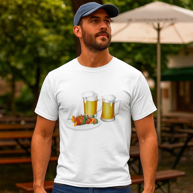 Camiseta Skewers de churrasco e Cookout de Verão de Cerveja (Criador carregado)