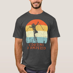 Camiseta Ski Cortina d'Ampezzo, Itália Vintage Snow Skiing 