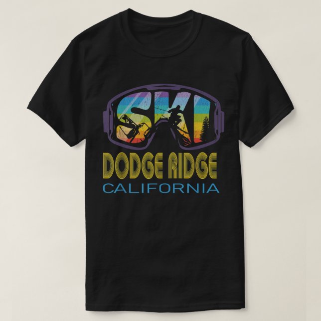 Camiseta Ski Dodge Ridge California Skiing Vacing (Frente do Design)