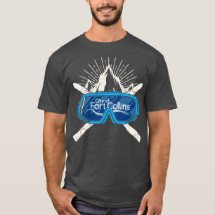 Camiseta Ski Fort Collins Colorado Flag Skiing Winter Sport
