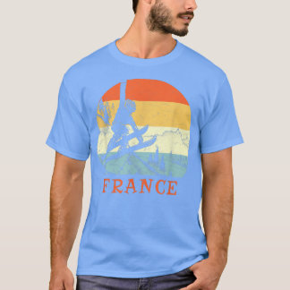 Camiseta Ski France Vintage Retro Snow Skiing Vacing