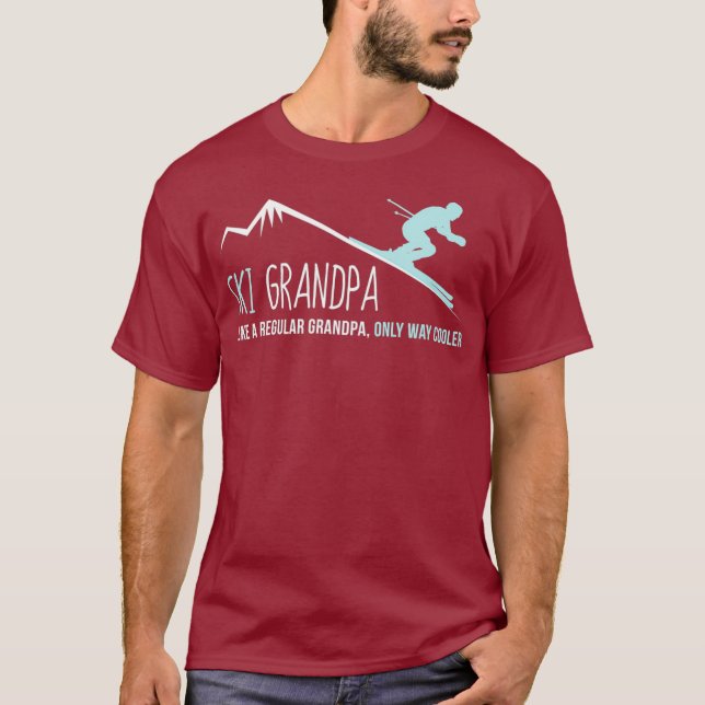 Camiseta Ski Grandpa Engraçado Bonito Presente de Esqui de  (Frente)