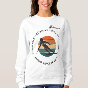 Camiseta Ski Jackson Hole, Wyoming - Esquiadora feminina Si