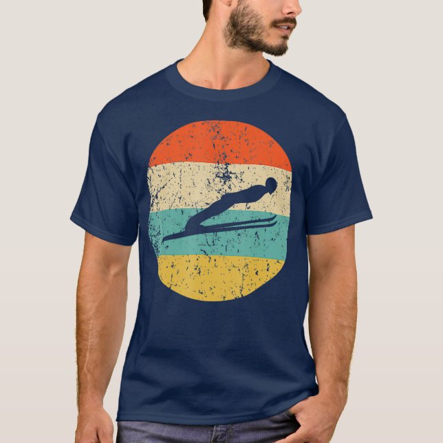 Camiseta Ski Jumping   Vintage Retro Ski Jumper (Frente)