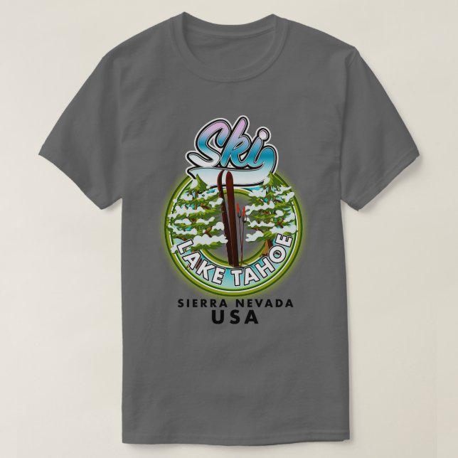 Camiseta Ski Lake Tahoe Sierra Nevada EUA (Frente do Design)