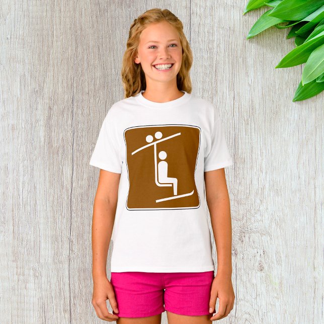 Camiseta Ski Lift Symbol Rustic Winter Sports Icon (Criador carregado)