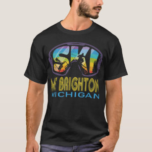 Camiseta Ski Mt Brighton Michigan Esquiando Férias