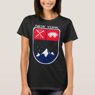 Camiseta Ski New York Mountain Skike Skiier Goggle Po