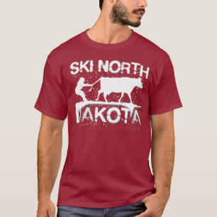 Camiseta Ski North Dakota State Cow Lover Farmer Skiing