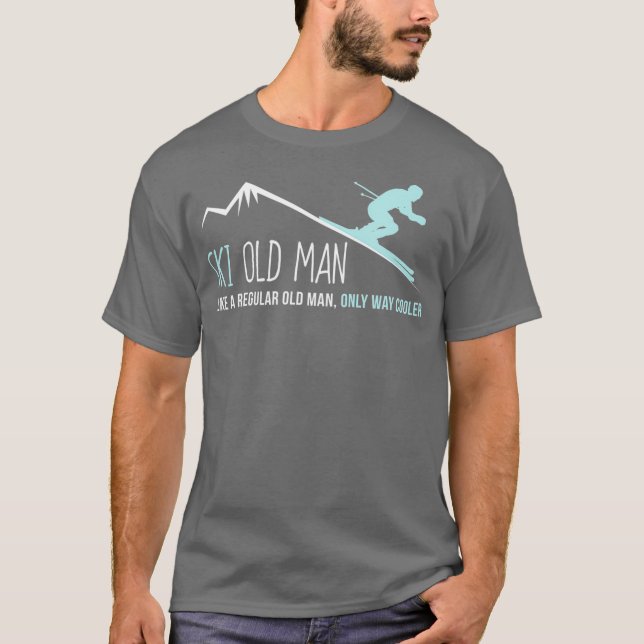 Camiseta Ski Old Man  Funny Cute Winter Skiing Gift (Frente)
