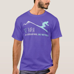 Camiseta Ski Papa Engraçado Bonito Presente de Esqui de inv