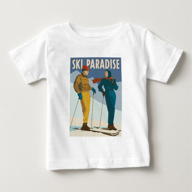 Camiseta Ski Paradise Vintage Impressão (Frente)