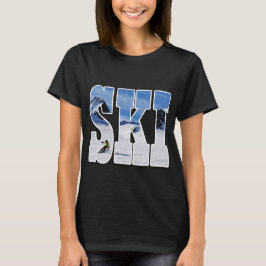 Camiseta SKI - Presente para Tipografia de Design de Esquia