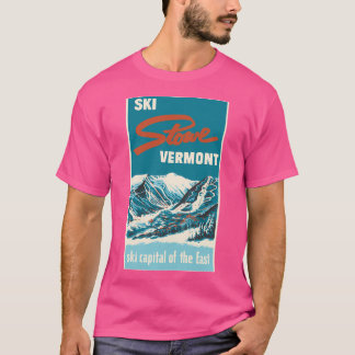 Camiseta Ski Stowe Vermont Poster vintage