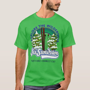 Camiseta Ski Sundown Hartford Connecticut poster de esqui