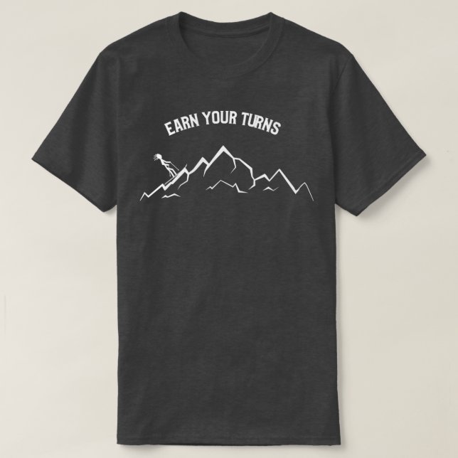 Camiseta ski touring earn your turns (Frente do Design)