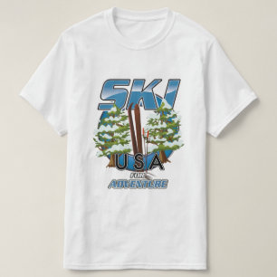 Camiseta Ski USA Para logotipo de aventura.