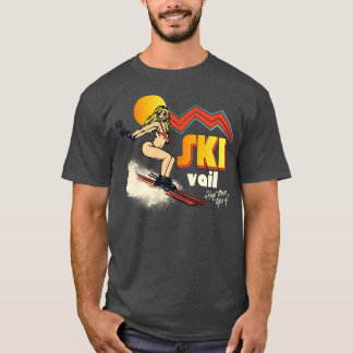 Camiseta Ski Vail 70s80s Estilo Retro Souvenir Esqui