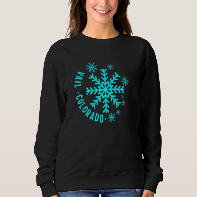 Camiseta Ski Vail Colorado Mountain Skiing Snow Flakes Wint (Frente)