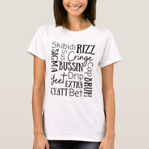 Camiseta Skibidi Rizz Crianças Engraçadas Rizz Bussin Gen Z