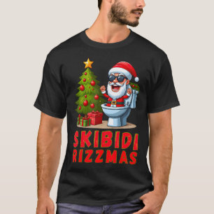 Camiseta Skibidi Rizzmas Natal Rizz Engraçado Papai Noel