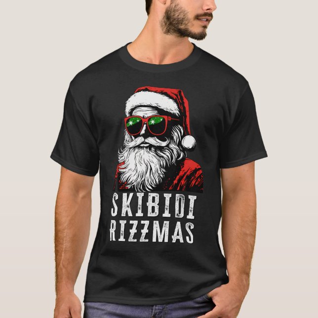 Camiseta Skibidi Rizzmas Natal Rizz Santa Claus Charismo (Frente)