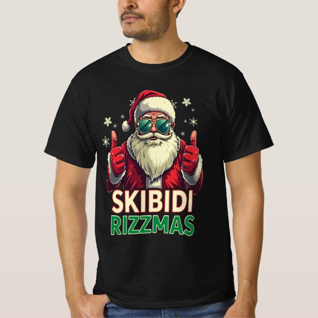 Camiseta Skibidi Rizzmas Natal Santa Claus Charismas (Frente)