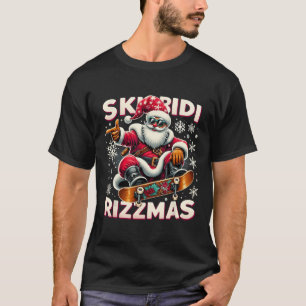 Camiseta Skibidi Rizzmas Papais noeis de Skater Xmas Skibid