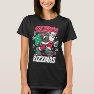 Camiseta Skibidi Rizzmas Papais noeis Engraçados Rizz Skate