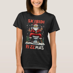 Camiseta Skibidi Rizzmas Papais noeis Toilet Engraçado Nata