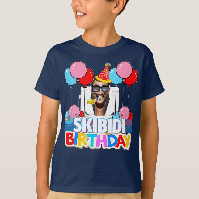 Camiseta Skibidi Toilet Birthday Tee [Personalize!] (Frente)
