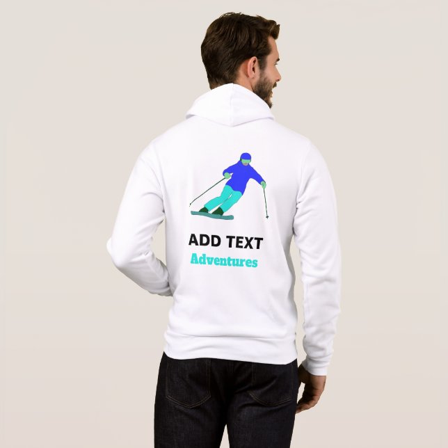 Camiseta Skier Snow Personalizado (Parte Traseira Completa)