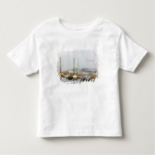 Camiseta Skiffs e nevoeiro matinal no porto sudoeste,