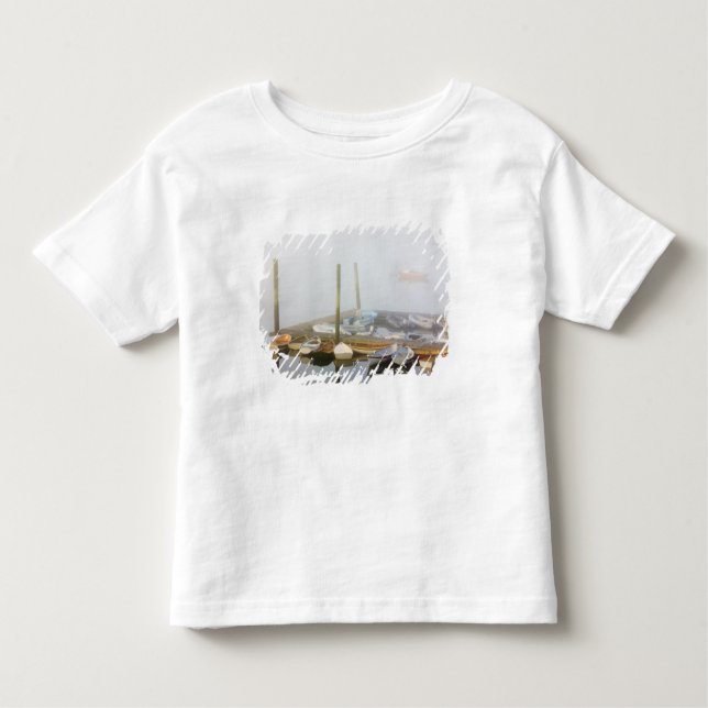 Camiseta Skiffs e nevoeiro matinal no porto sudoeste, (Frente)
