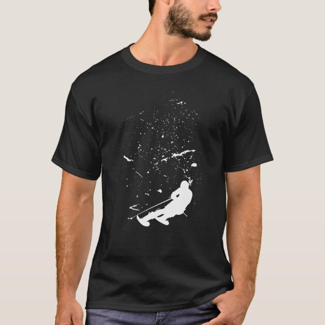 Camiseta Skiier Skiting Ventiladores de esqui neve Montanha (Frente)