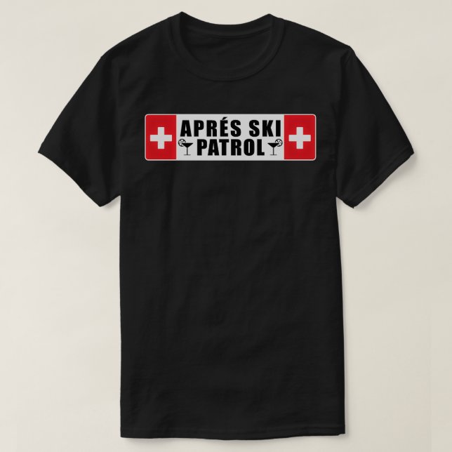 Camiseta Skiing Apres Ski Patrol Skier Winter Sports (Frente do Design)